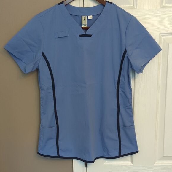 Urbane Tops - Urbane Sport Blue V-Neck Scrub Top Women's Size Medium